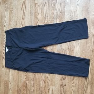 (12) Retrology Nylon Blend Black Ankle Cropped Business Casual Pants Goth Classy